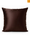 Brown Set of 5 Plain Patterned Satin Square Reversible Cushion Covers