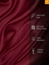 Maroon Set of 5 Plain Patterned Satin Square Reversible Cushion Covers
