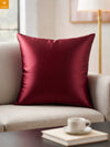 Maroon Set of 5 Plain Patterned Satin Square Reversible Cushion Covers