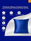 Multicolor Set of 5 Plain Patterned Satin Square Reversible Cushion Covers