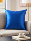 Multicolor Set of 5 Plain Patterned Satin Square Reversible Cushion Covers