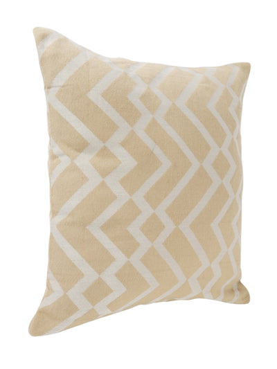 Beige & White Set of 5 Zig Zag Patterned Polycotton Square Cushion Covers