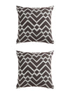 Brown & White Set of 5 Zig Zag Patterned Polycotton Square Cushion Covers