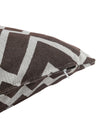 Brown & White Set of 5 Zig Zag Patterned Polycotton Square Cushion Covers