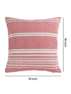 Pink Set of 5 Striped Patterned Polycotton Square Cushion Covers