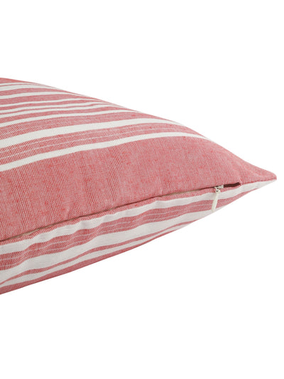 Pink Set of 5 Striped Patterned Polycotton Square Cushion Covers