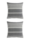 Grey Set of 5 Striped Patterned Polycotton Square Cushion Covers