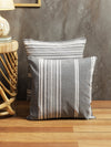 Grey Set of 5 Striped Patterned Polycotton Square Cushion Covers