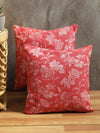 Pink & White Set of 5 Floral Patterned Polycotton Square Cushion Covers