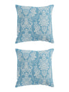 Blue & White Set of 5 Ethnic Motifs Patterned Polycotton Square Cushion Covers