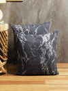 Black Set of 5 Abstract Patterned Polycotton Square Cushion Covers