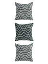 Green & White Set of 5 Zig Zag Patterned Polycotton Square Cushion Covers