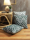 Green & White Set of 5 Zig Zag Patterned Polycotton Square Cushion Covers