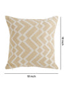 Beige & White Set of 5 Zig Zag Patterned Polycotton Square Cushion Covers