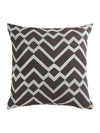 Brown & White Set of 5 Zig Zag Patterned Polycotton Square Cushion Covers