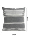 Grey Set of 5 Striped Patterned Polycotton Square Cushion Covers