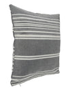 Grey Set of 5 Striped Patterned Polycotton Square Cushion Covers