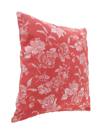 Pink & White Set of 5 Floral Patterned Polycotton Square Cushion Covers