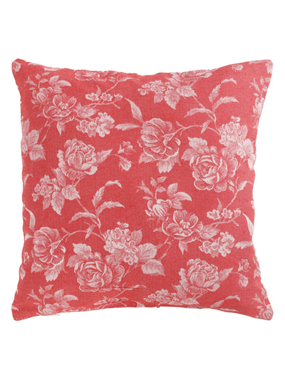Pink & White Set of 5 Floral Patterned Polycotton Square Cushion Covers