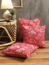 Pink & White Set of 5 Floral Patterned Polycotton Square Cushion Covers