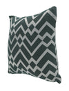 Green & White Set of 5 Zig Zag Patterned Polycotton Square Cushion Covers