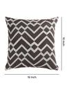 Brown & White Set of 5 Zig Zag Patterned Polycotton Square Cushion Covers