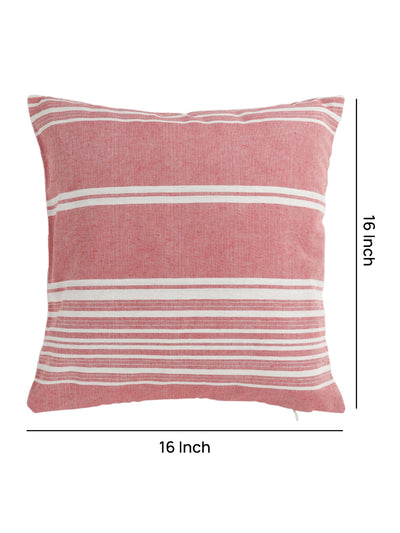 Pink Set of 5 Striped Patterned Polycotton Square Cushion Covers
