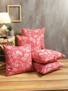 Pink & White Set of 5 Floral Patterned Polycotton Square Cushion Covers