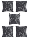 Black Set of 5 Abstract Patterned Polycotton Square Cushion Covers