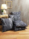 Black Set of 5 Abstract Patterned Polycotton Square Cushion Covers