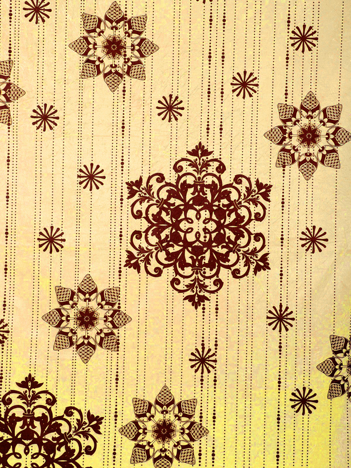 Romee Beige & Maroon Ethnic Motifs Patterned Set of 1 Door Curtains