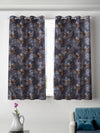 Romee Grey Floral Patterned Set of 2 Window Curtains