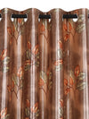 Romee Brown Floral Patterned Set of 2 Window Curtains