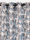 Romee Blue & White Floral Patterned Set of 2 Window Curtains