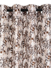 Romee Brown & Cream Floral Patterned Set of 2 Window Curtains