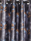 Romee Grey Floral Patterned Set of 2 Door Curtains