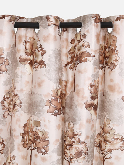 Romee Gold & Cream Floral Patterned Set of 2 Door Curtains