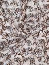 Romee Brown & Cream Floral Patterned Set of 2 Door Curtains