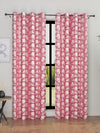 Romee Pink Floral Patterned Set of 2 Long Door Curtains