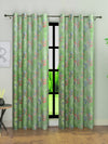 Romee Green Floral Patterned Set of 2 Long Door Curtains