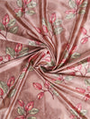 Romee Peach Floral Patterned Set of 2 Long Door Curtains