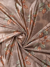 Romee Brown Floral Patterned Set of 2 Long Door Curtains