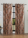 Romee Brown Floral Patterned Set of 2 Long Door Curtains