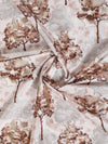 Romee Brown & Cream Floral Patterned Set of 2 Long Door Curtains