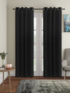 Romee Black Solid Patterned Set of 2 Door Curtains