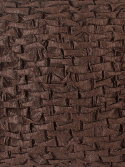 Brown Set of 5 Geometric Patterned Chenille Square Cushion Covers