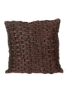 Brown Set of 5 Geometric Patterned Chenille Square Cushion Covers