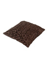 Brown Set of 5 Geometric Patterned Chenille Square Cushion Covers