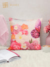 Soft Jute Jasmine Floral Print Throw Pillow/Cushion Covers 16 x 16 inch Set of 5 - Multicolor