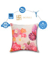 Soft Jute Jasmine Floral Print Throw Pillow/Cushion Covers 16 x 16 inch Set of 5 - Multicolor